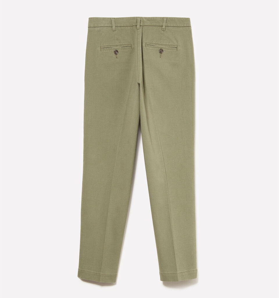 Calças chino verde escuro cigarette - calças skinny para mulher - Verde Militar | Sisley image number 6